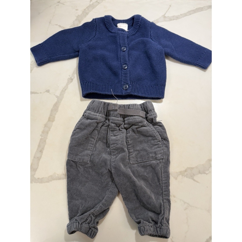 Hanna Andersson Button up‎ Sweater Cardigan And Corduroy Pants 0-3 Months School